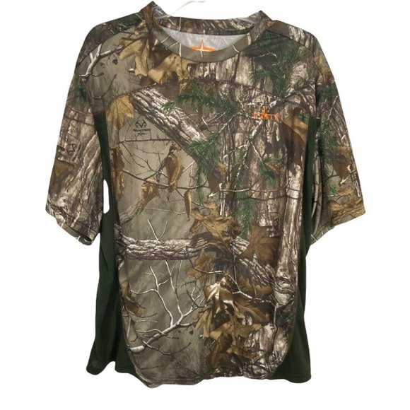 Habit Mens Shirt Size XL Green Camo Short Sleeve Fishing Hunting - Picture 1 of 10